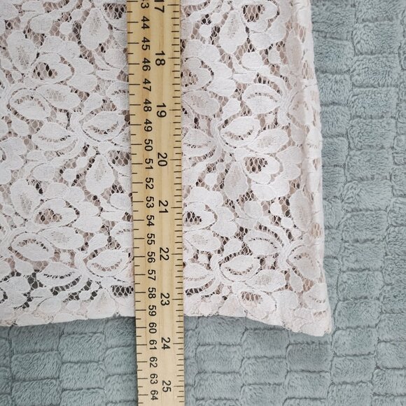 Blush Pink Sheer Lace Floral Short Sleeve Shirt-Old Navy-M - Picture 8 of 8